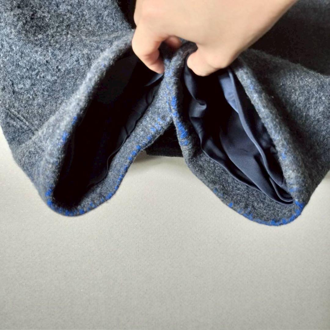 トリココムデギャルソン ショート丈Pコート ハーフビーバーコート ビッグカラー