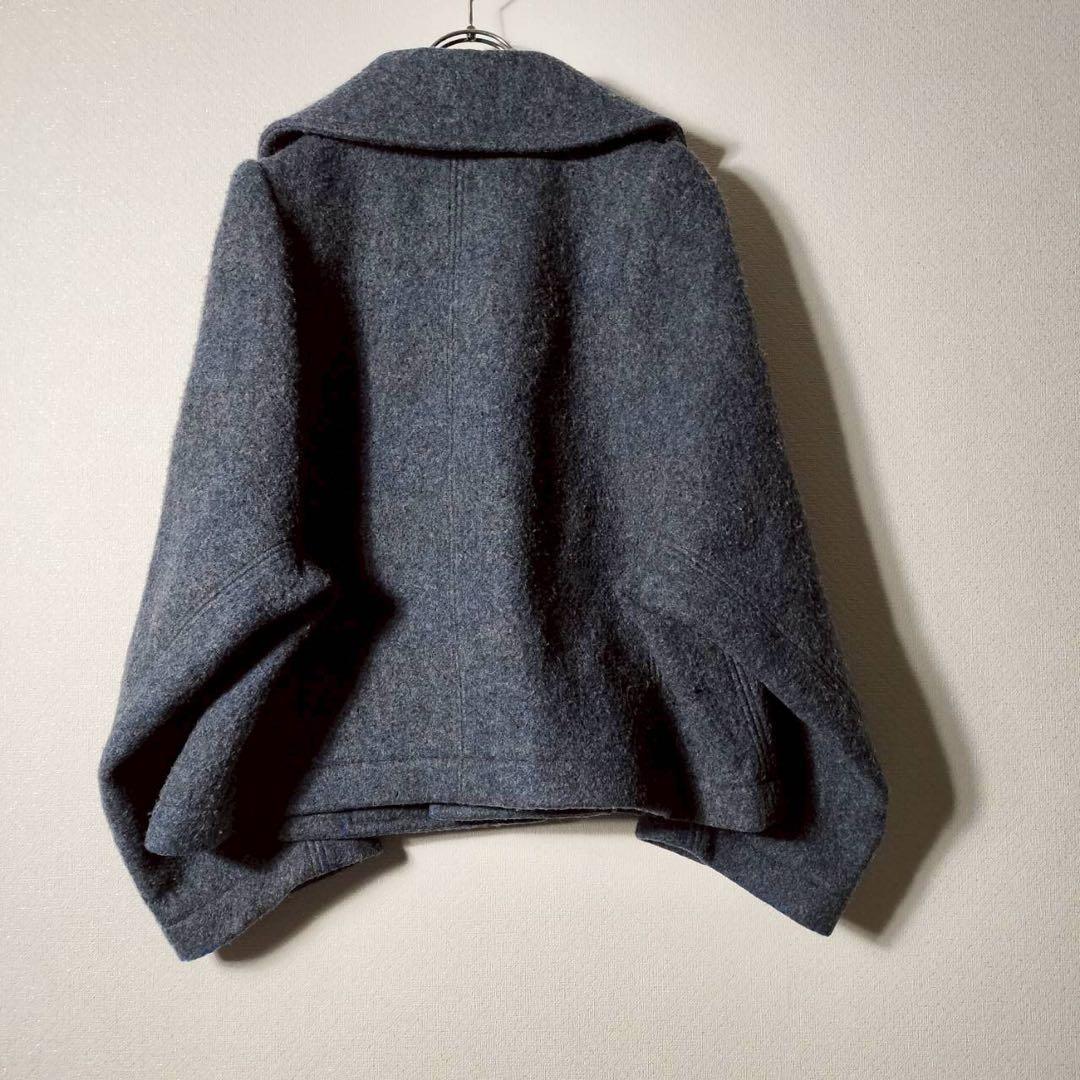 トリココムデギャルソン ショート丈Pコート ハーフビーバーコート ビッグカラー