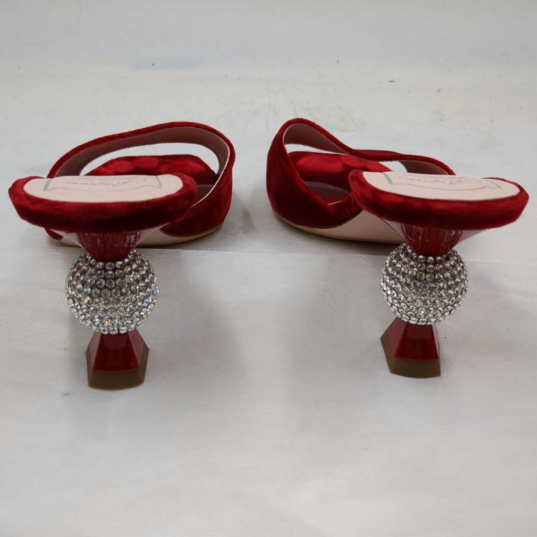 未使用級 ロジェヴィヴィエ ビジュー ヒール ベロア ミュール 36 23cm