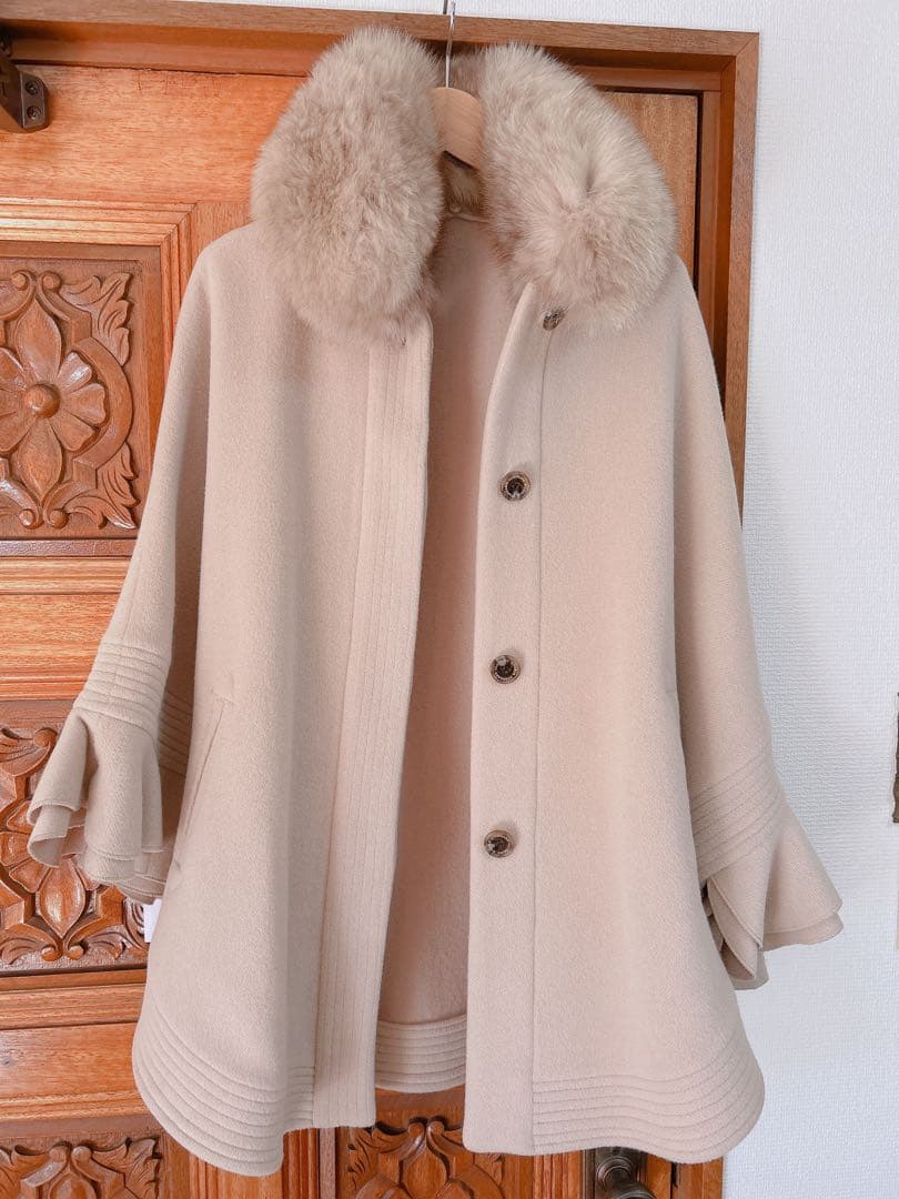 ダブルスタンダードクロージング　Sov ポンチョコート　フォックスファー