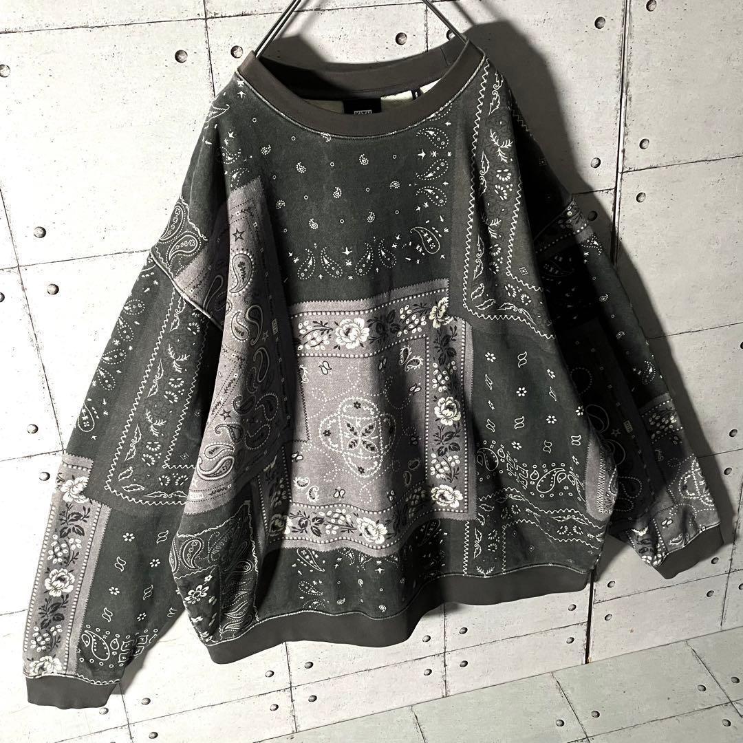 【鬼レア】KITHキス☆ロゴ満載バンダナ柄スウェットシャツ希少XL