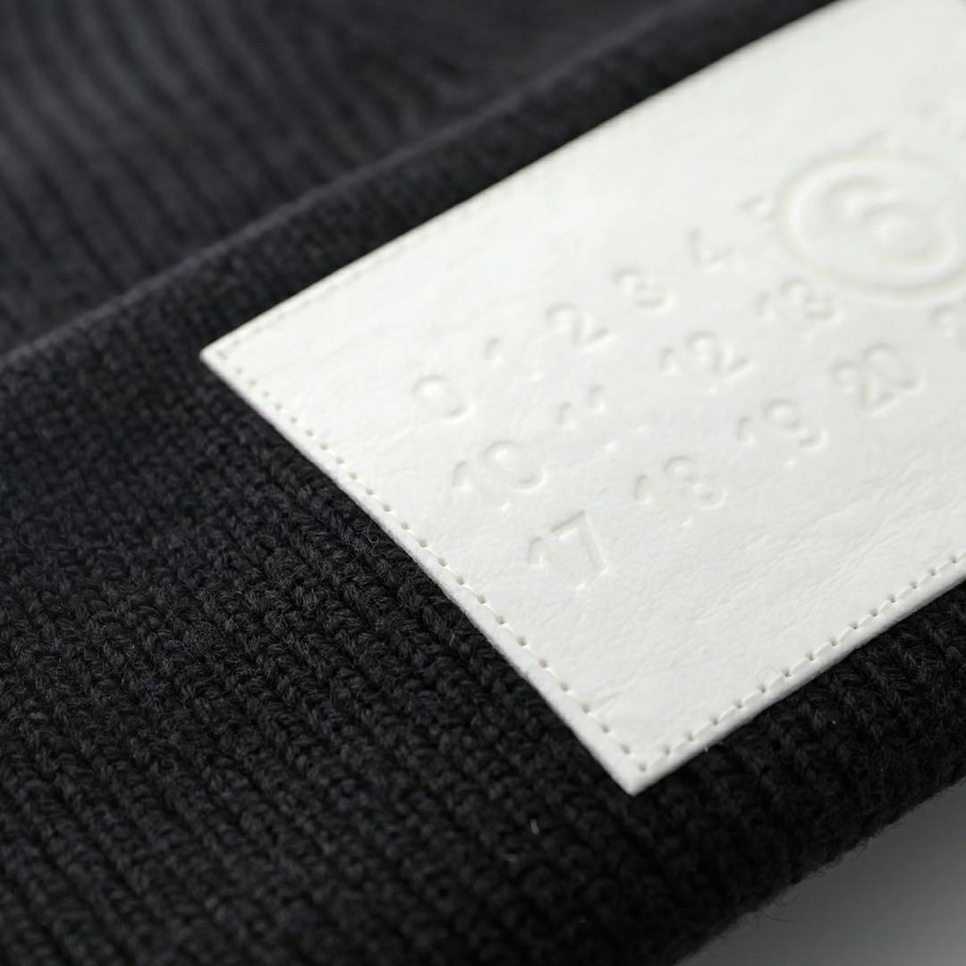 新品MM6 エムエムシックス メゾンマルジェラ ロゴ ニット帽 ニットキャップ