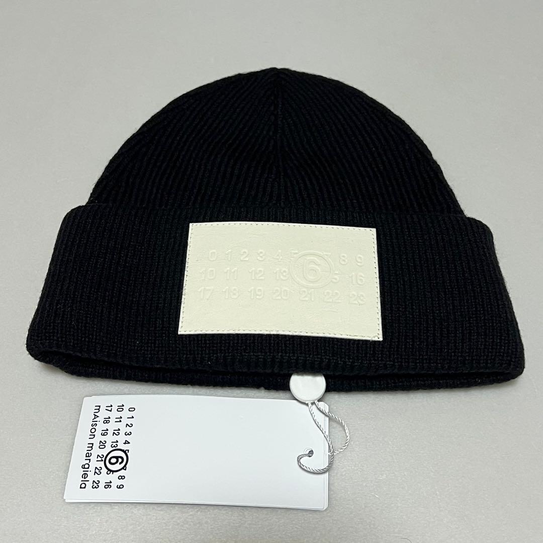 新品MM6 エムエムシックス メゾンマルジェラ ロゴ ニット帽 ニットキャップ