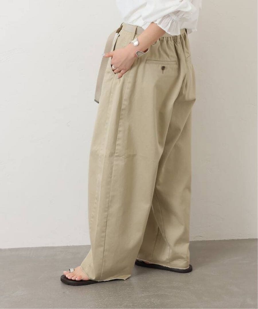 ら*ち様 ベージュ ワイドパンツ 未使用 サイドポケット