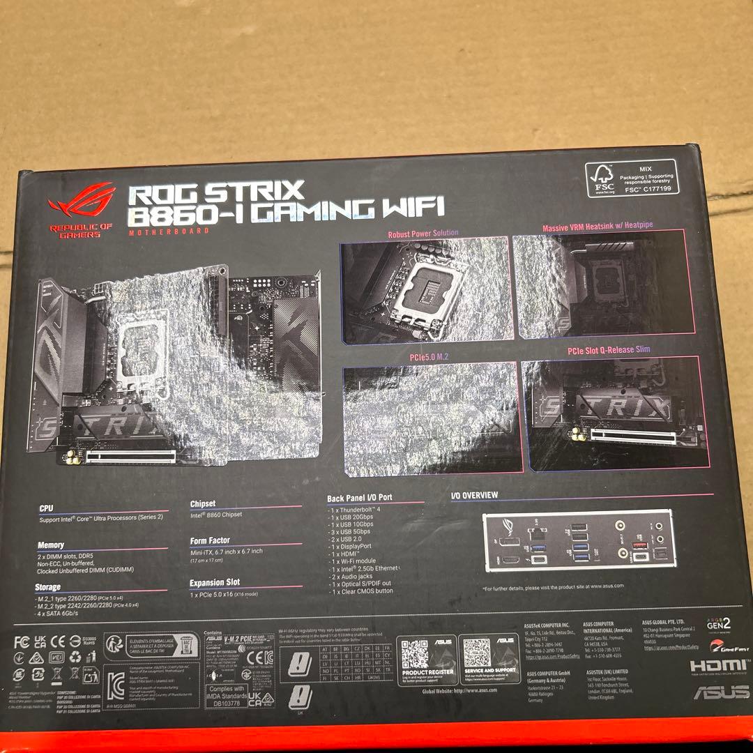 マザーボード ASUS ROG STRIX B860-I GAMING WIFI