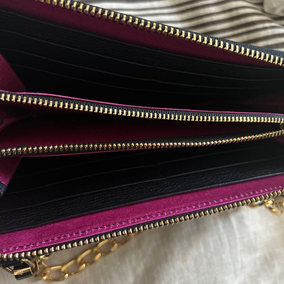 ADMJ マットクロコダイル　お財布バック　ブラック