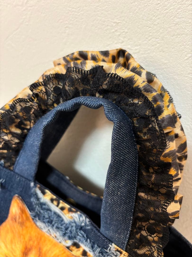 m*︎様 クムくん★レオパード＆クラッシュデニム★チューリップバッグ☆ コヤンイ