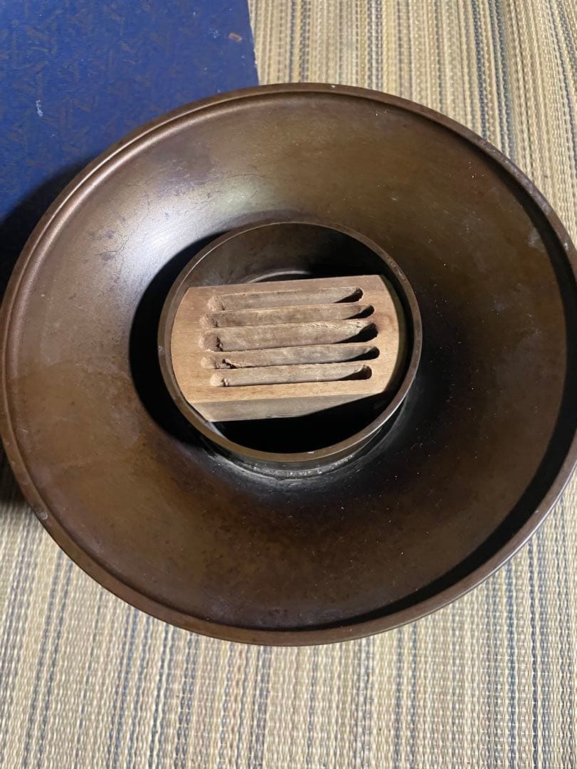 伝統工芸 薄端 花器 水盤 金属製 銅製 花瓶 華道 金属工芸品　元箱付き