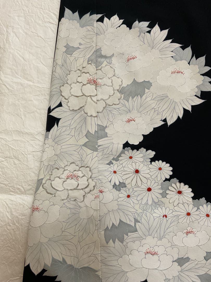 着物リメイクワンピース　　黒留袖からロングワンピース