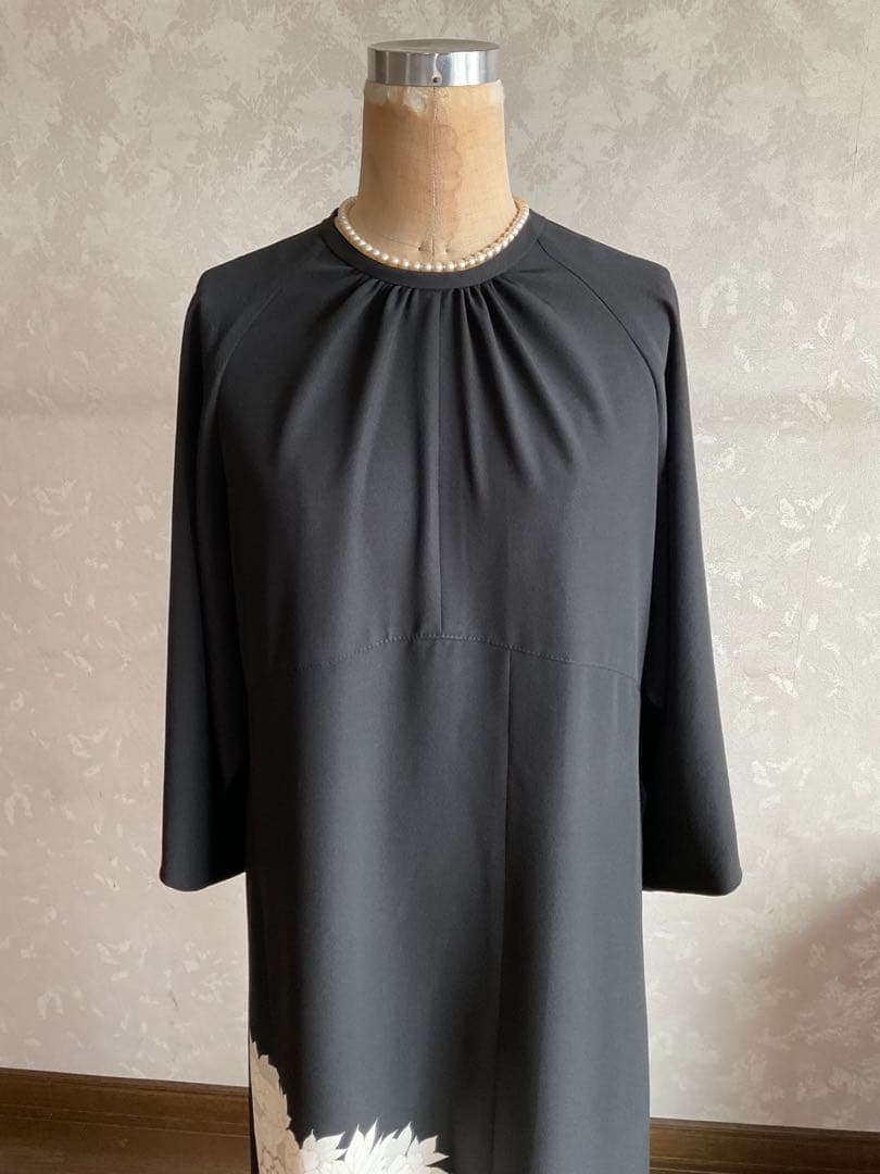 着物リメイクワンピース　　黒留袖からロングワンピース