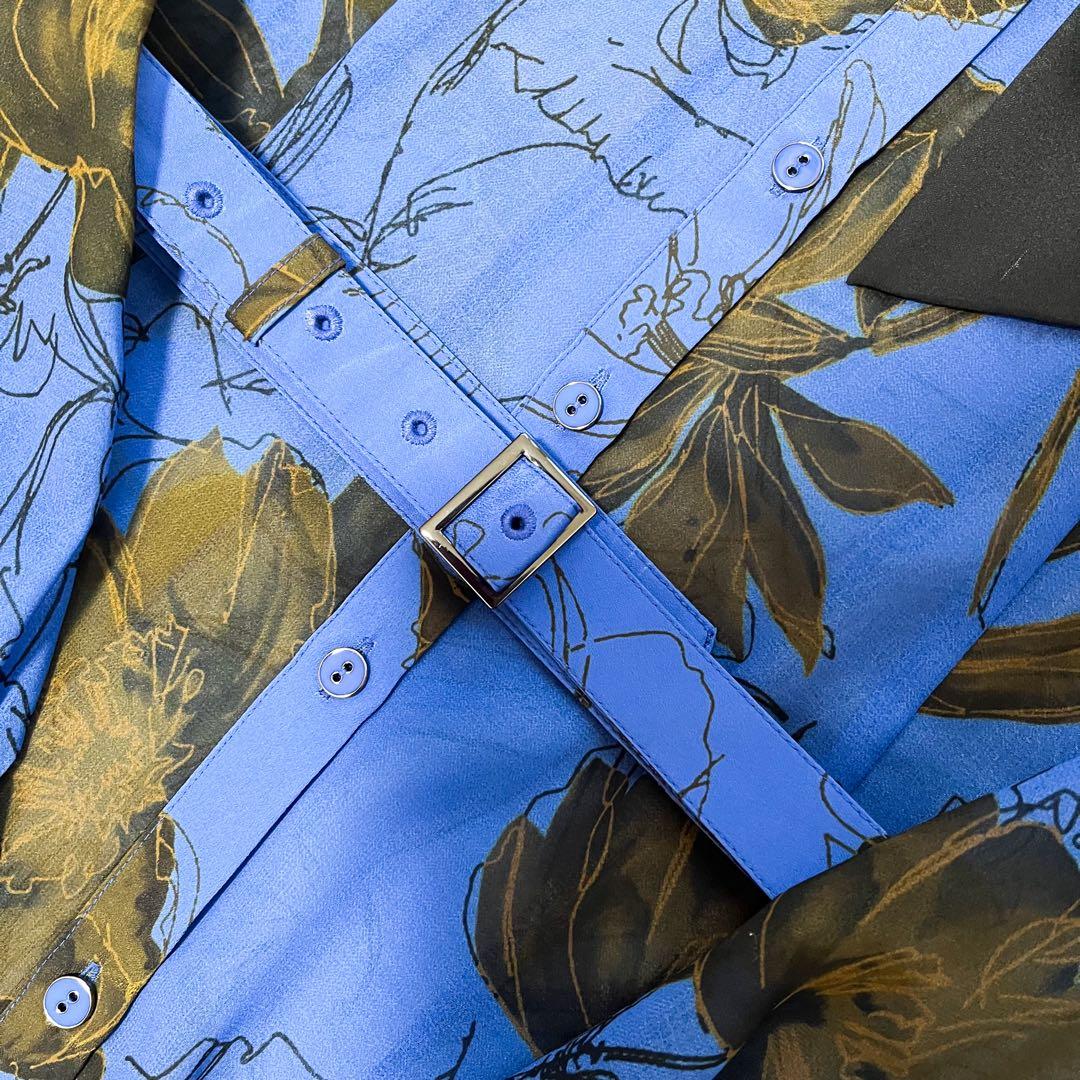 GRACE CONTINENTAL ボウタイ ロゴフラワープリントワンピース