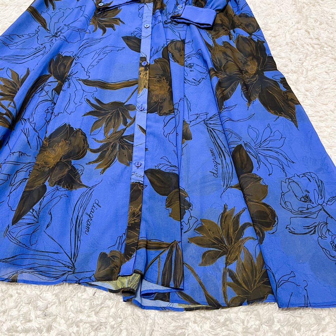 GRACE CONTINENTAL ボウタイ ロゴフラワープリントワンピース