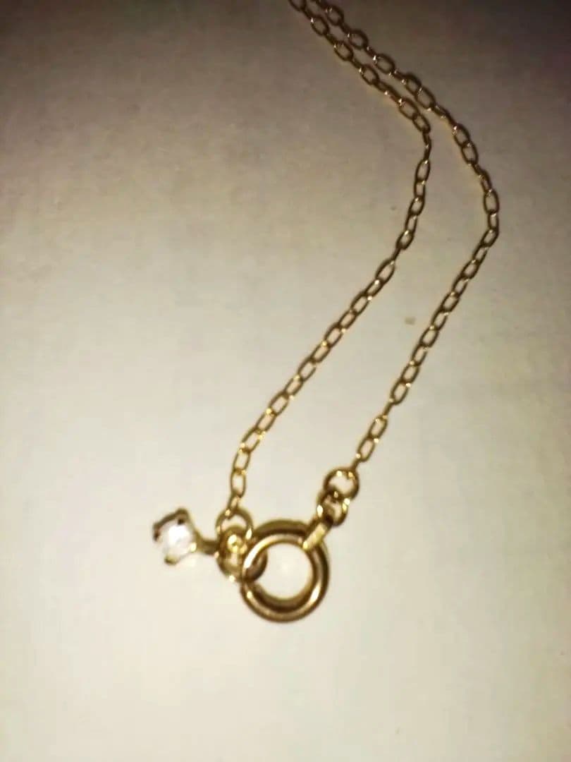 18金　バーネックレス　ダイヤモンド付き