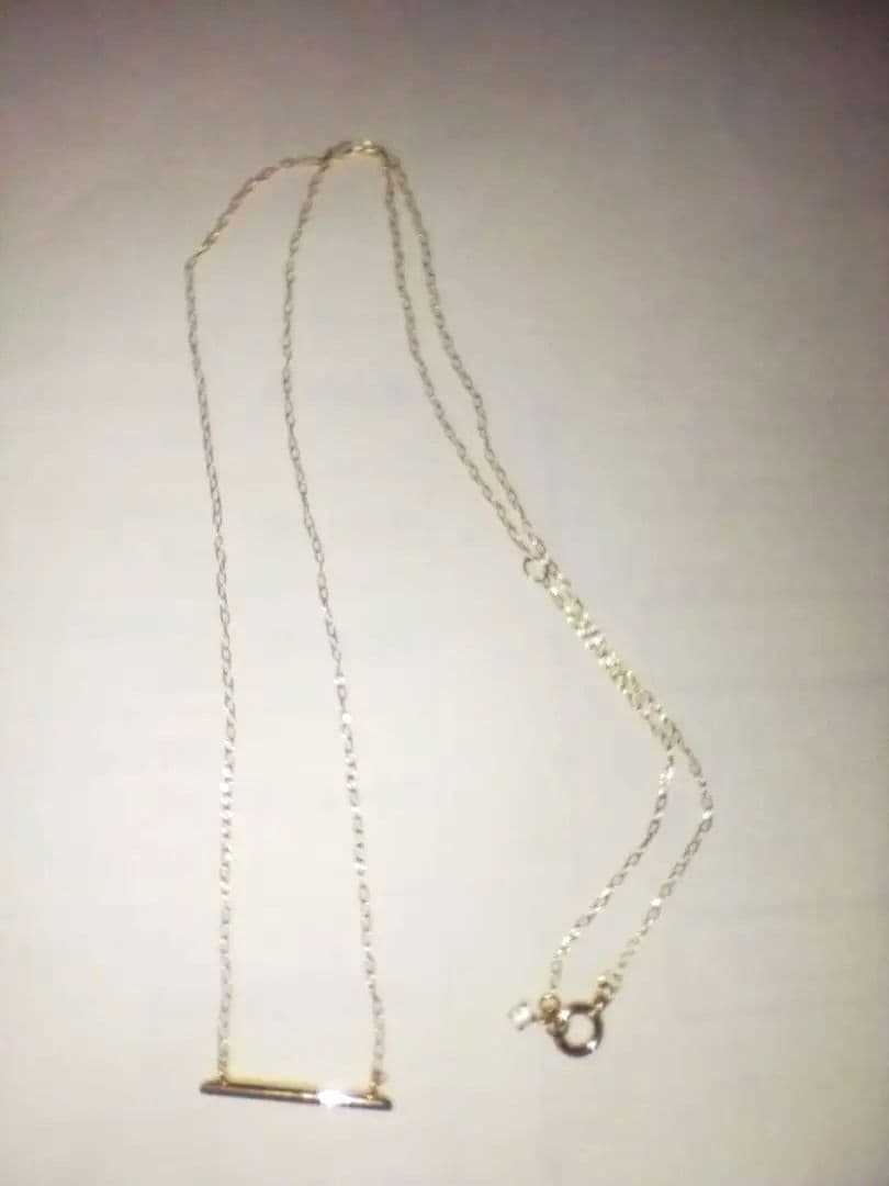 18金　バーネックレス　ダイヤモンド付き