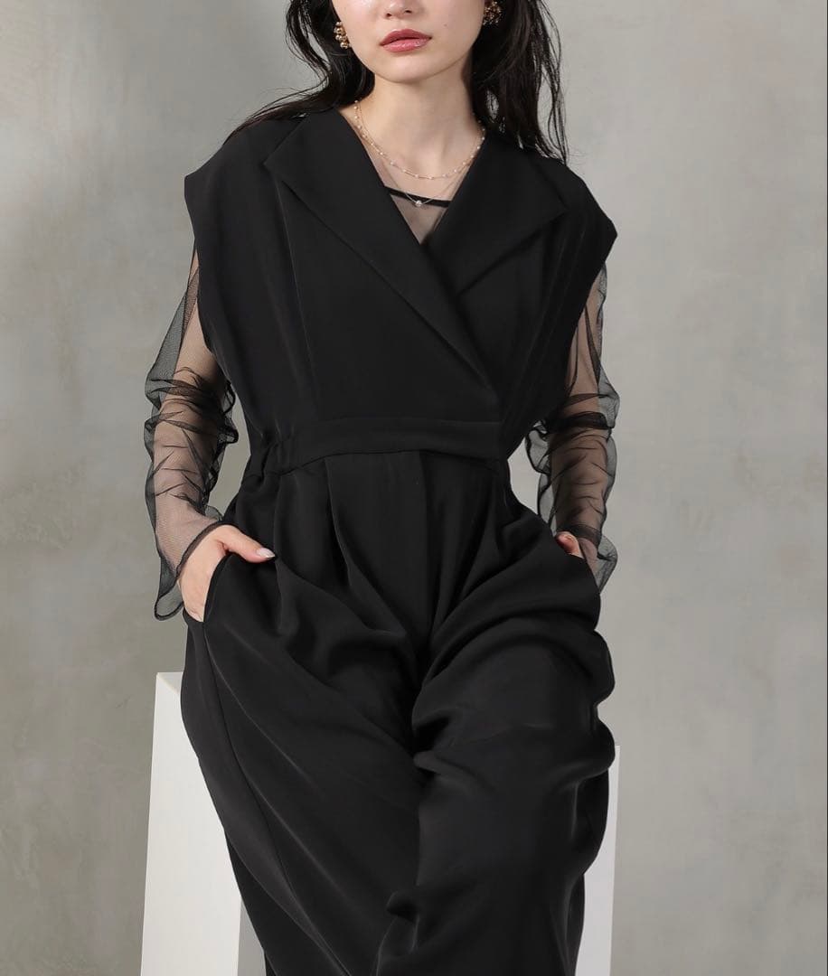 【数時間のみ着用】シアートップス オールインワン パンツドレス