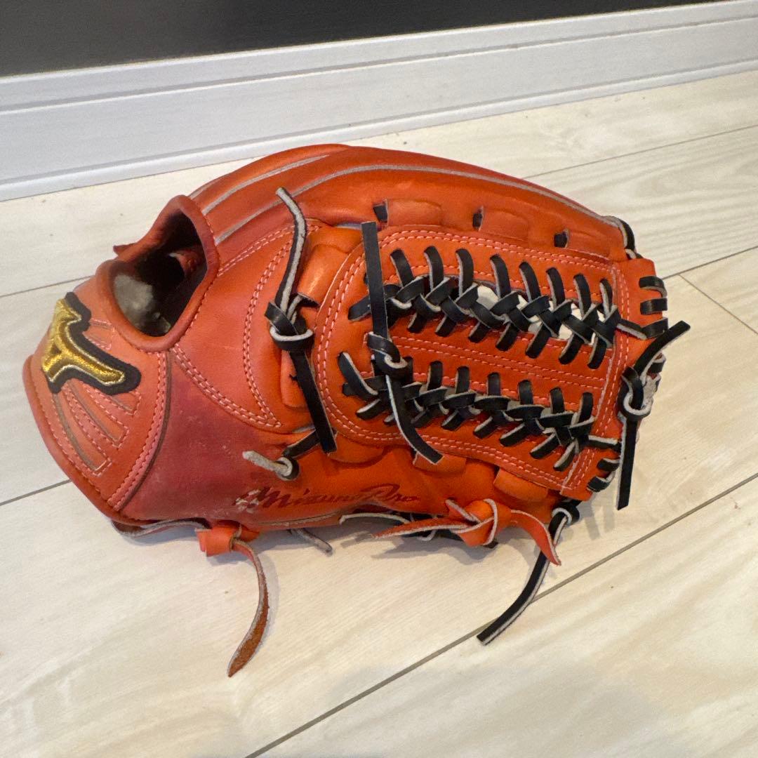 Mizuno Pro 軟式グローブ オレンジ