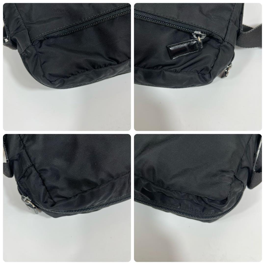 ✨美品✨希少サイズ✨PRADA　カメラバッグ　ナイロン　三角ロゴ　ブラック