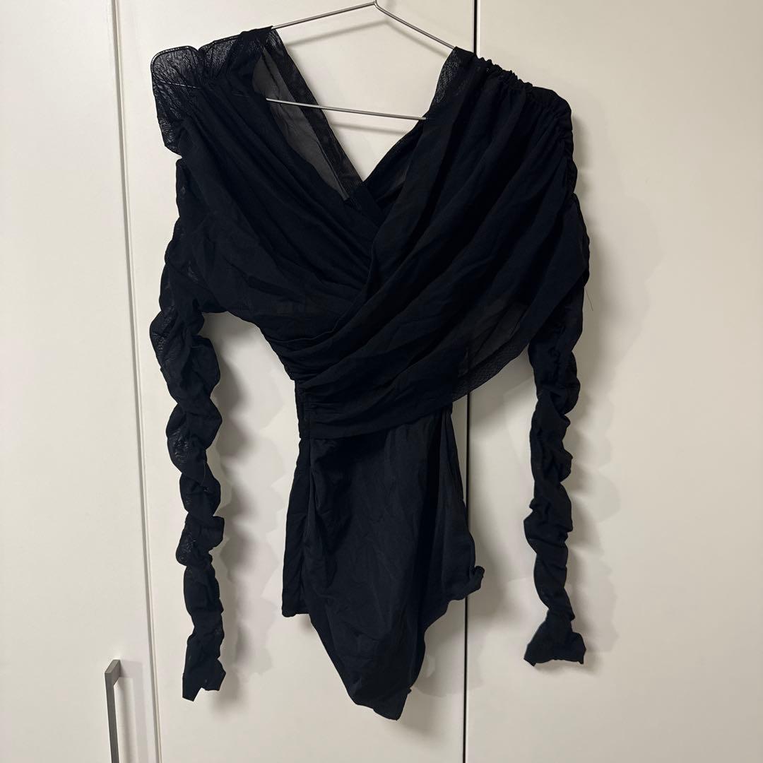 トップス FETICO TULLE GATHERED BODYSUIT