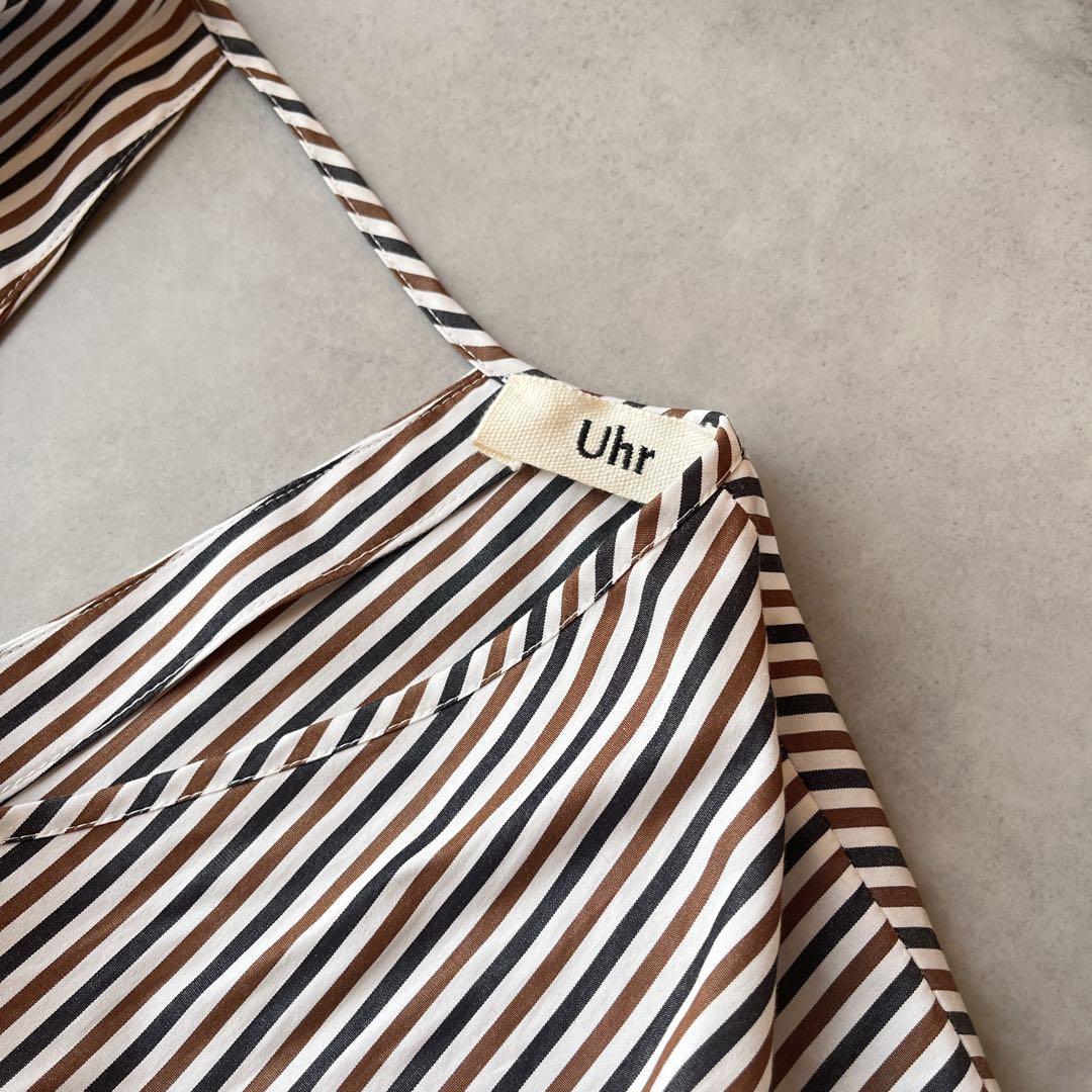 【美品】uhr 24SS カシュクール ストライプ柄 チュニック ドレス