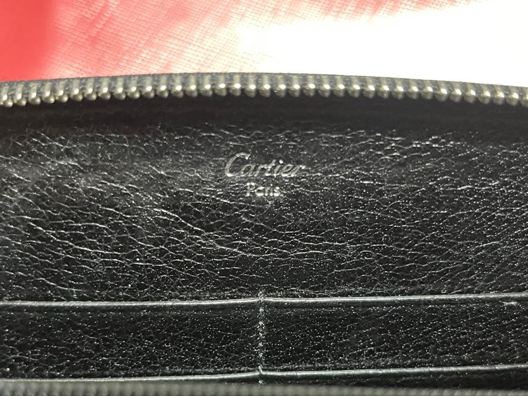 Cartier マルチェロ ラウンドファスナー 長財布 レザー ブラック黒