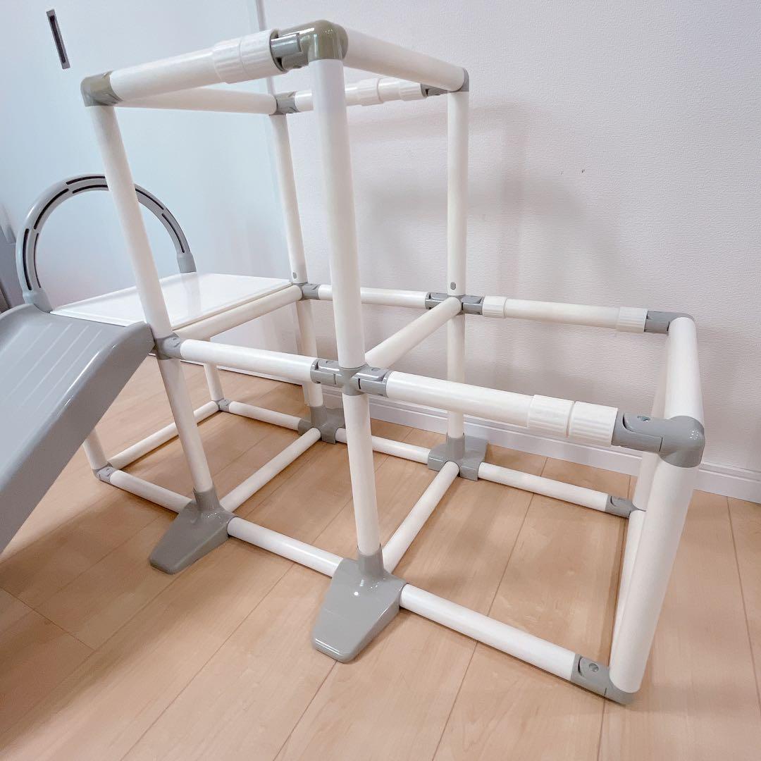 ジャングルジム 滑り台 折りたたみ グレー コンパクト わんぱくスライダージム