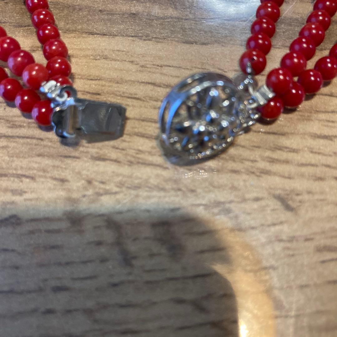 赤珊瑚　3連ネックレス