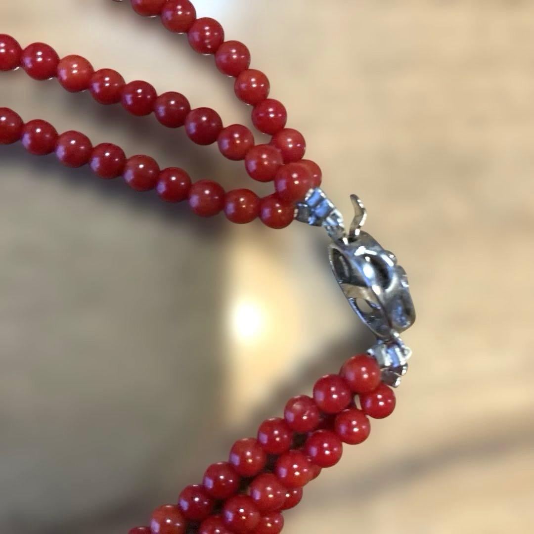 赤珊瑚　3連ネックレス