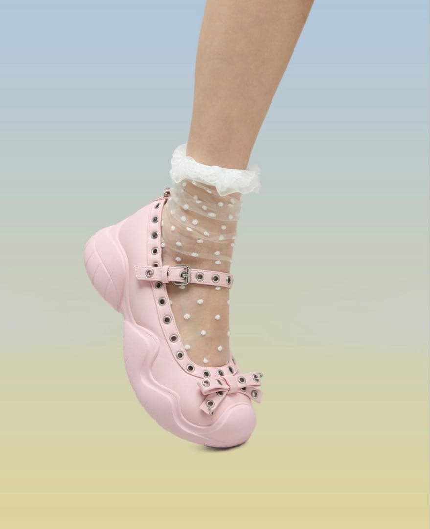 靴 WOOMII ANITA PASTEL PINK NAPPA