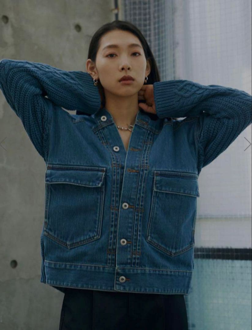 yoyo　Ameri KNIT DOCKING DENIM JACKET
