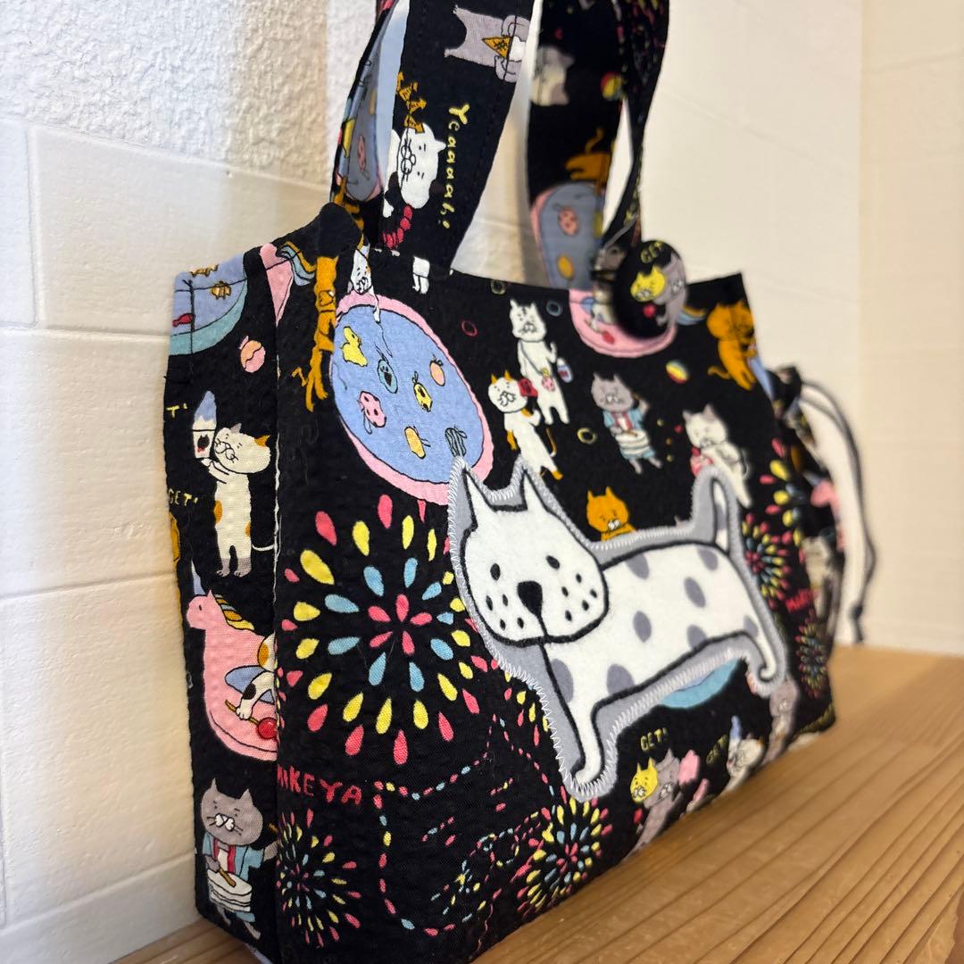 感謝価格　巾着　猫柄　ハンドメイド　小物入れ　おやつ入れ