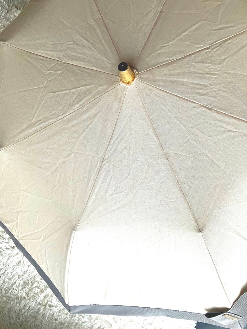美品◯アシーナニューヨーク 折り畳み 日傘 ベージュ✖️グレー