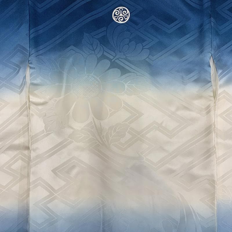 506ay76□お宮参り 男児 祝い着 着物 産着 掛け着 地紋入り□状態良好