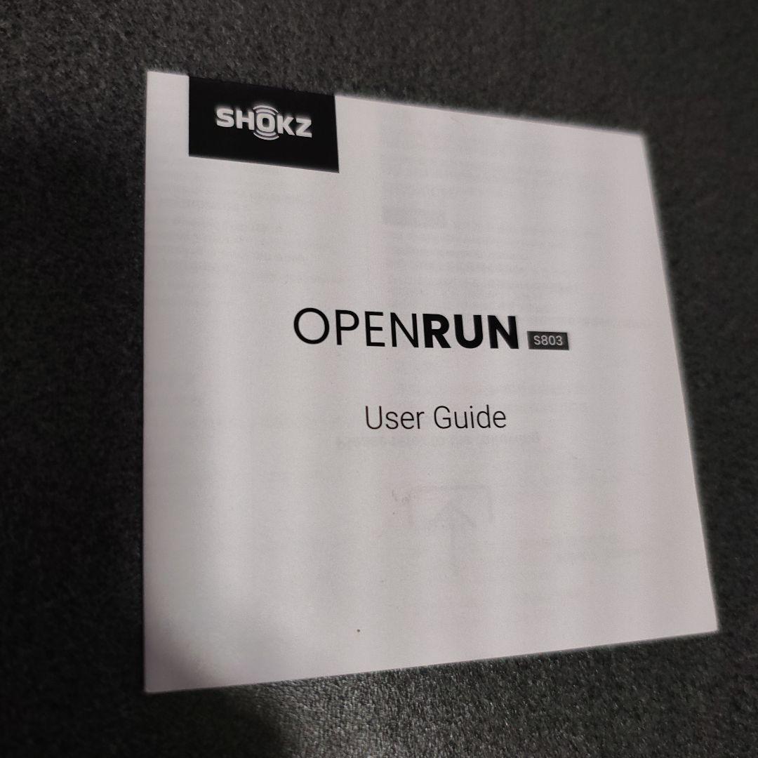 Shokz OPEN RUNスタンダードモデル箱無し付属品あり英語の説明書あり