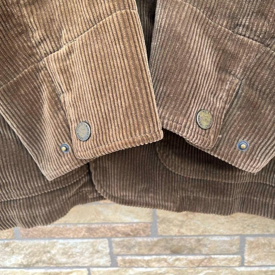 ポロバイラルフローレン チェック 太畝 コーデュロイ ハンティング ジャケット