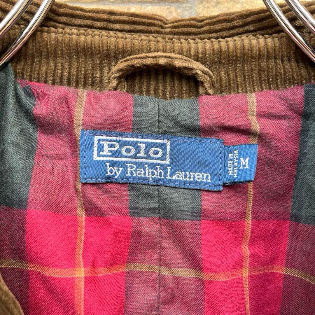 ポロバイラルフローレン チェック 太畝 コーデュロイ ハンティング ジャケット