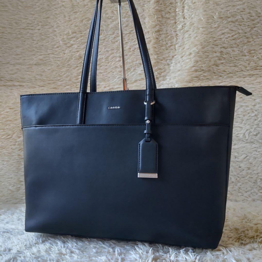 極美品✨シーケーカルバンクライン　ビジネストートバッグ　ブラック　A4収納