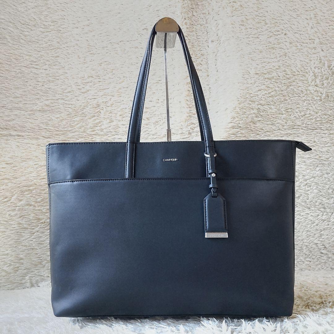 極美品✨シーケーカルバンクライン　ビジネストートバッグ　ブラック　A4収納