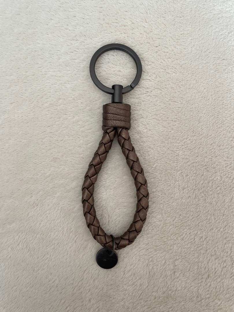 Bottega Veneta ブラウンレザーキーホルダー