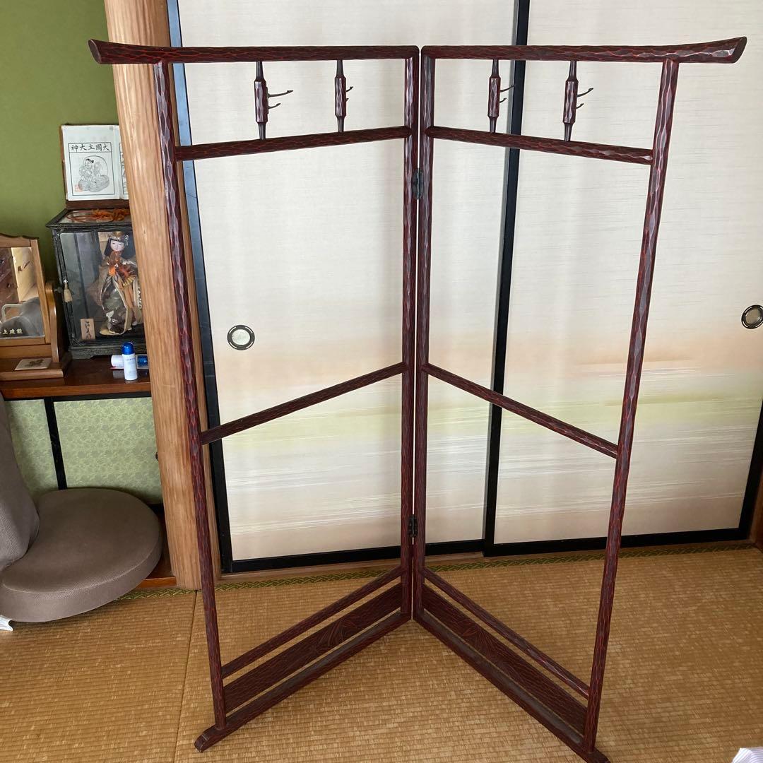 鎌倉彫 衣桁 衣紋掛け 着物掛け・洋服掛け レトロ家具 和風インテリア