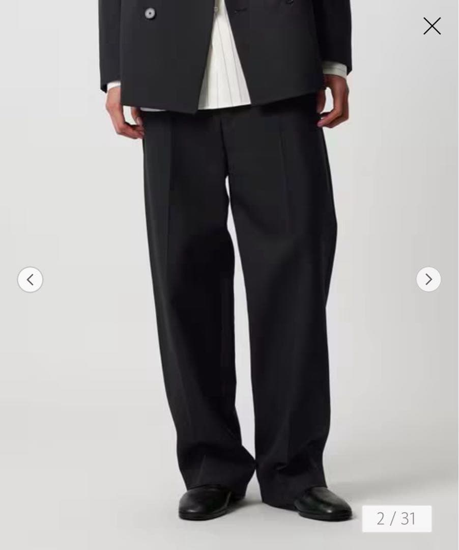 【未着用】H BEAUTY&YOUTHダブルクロス キャバリーツイルワイドパンツ