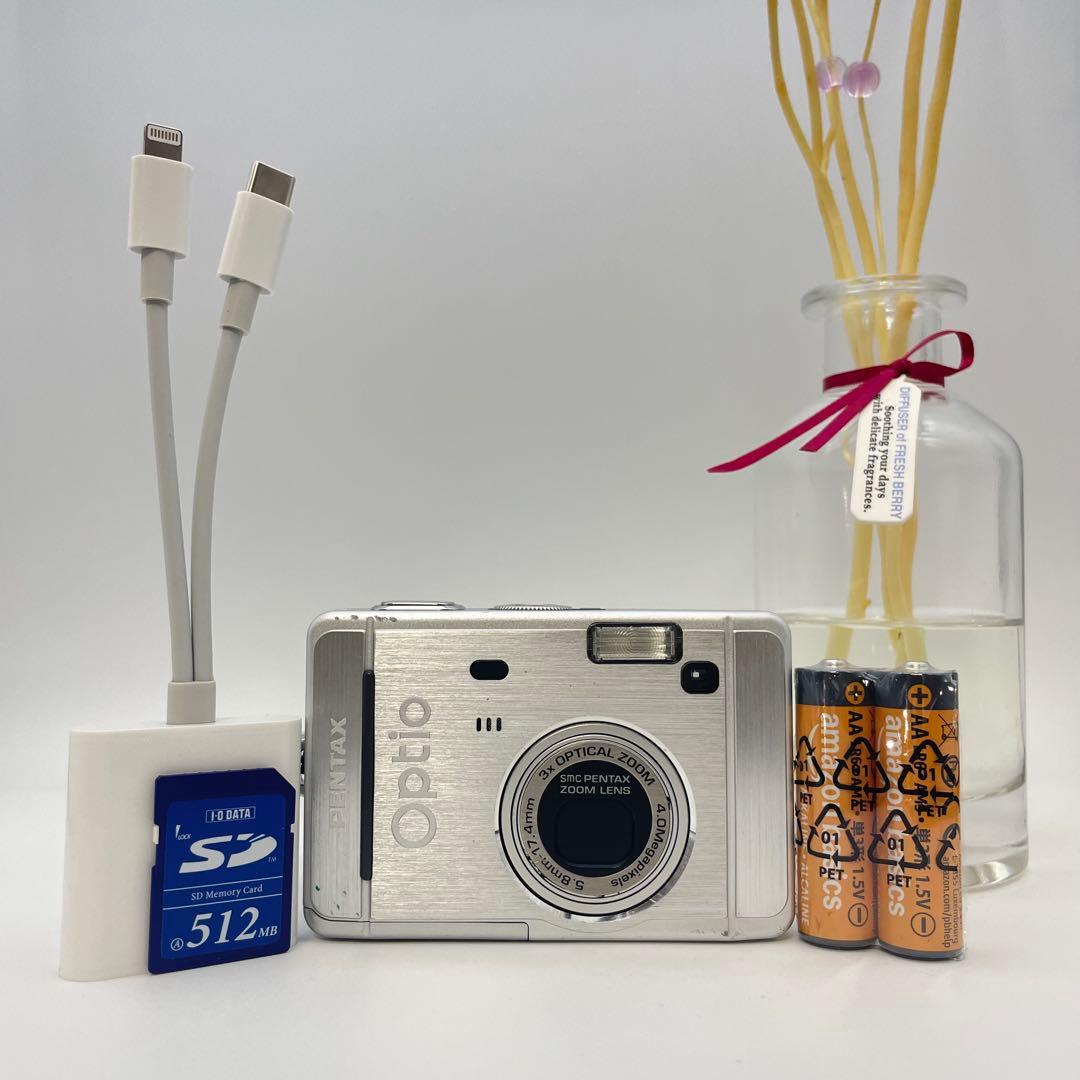 スマホ転送OK✨PENTAX Optio S40✨動作確認済 単三電池 可愛い♪