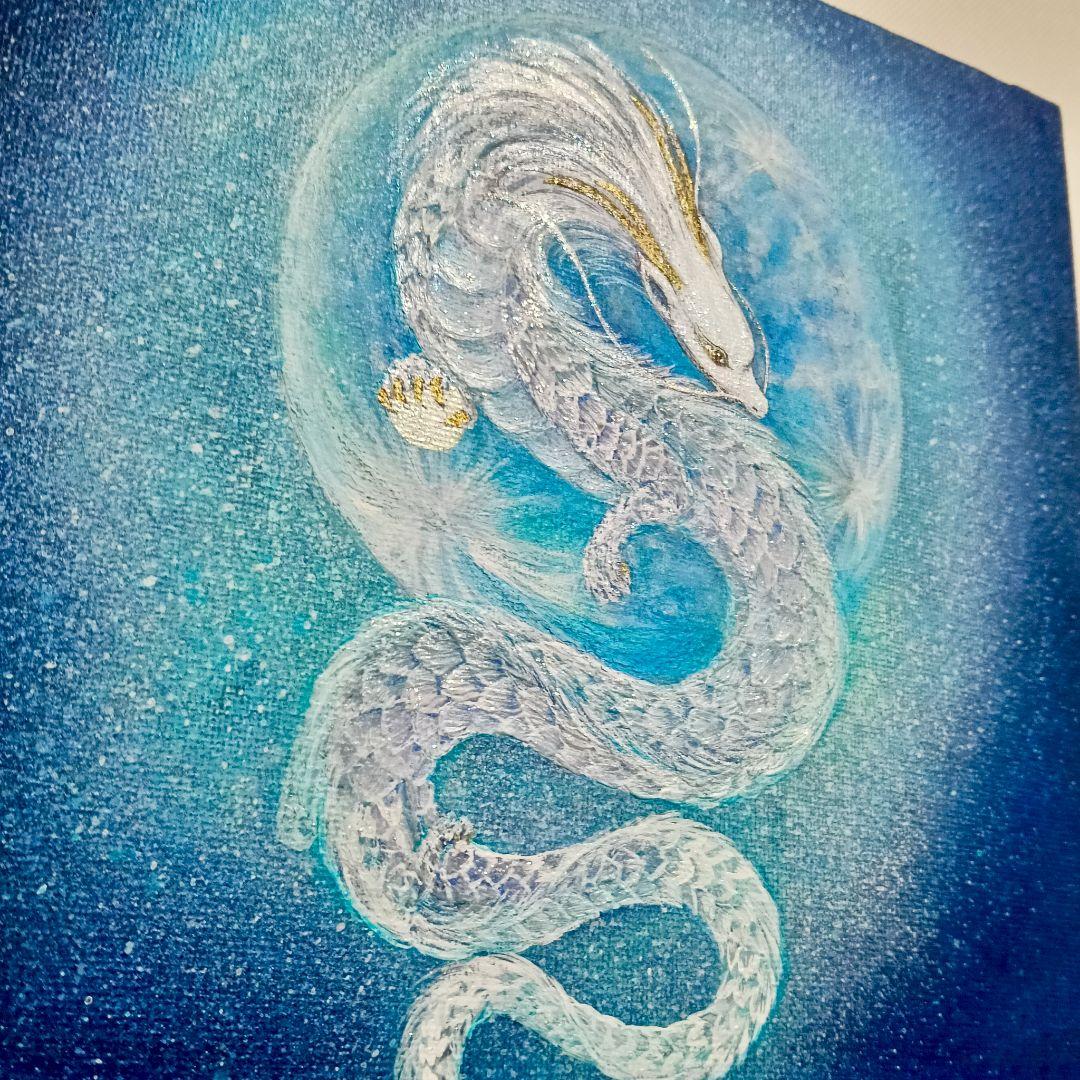 No.531 F3キャンバス 龍神 アクリル画 原画開運絵画 龍神絵画