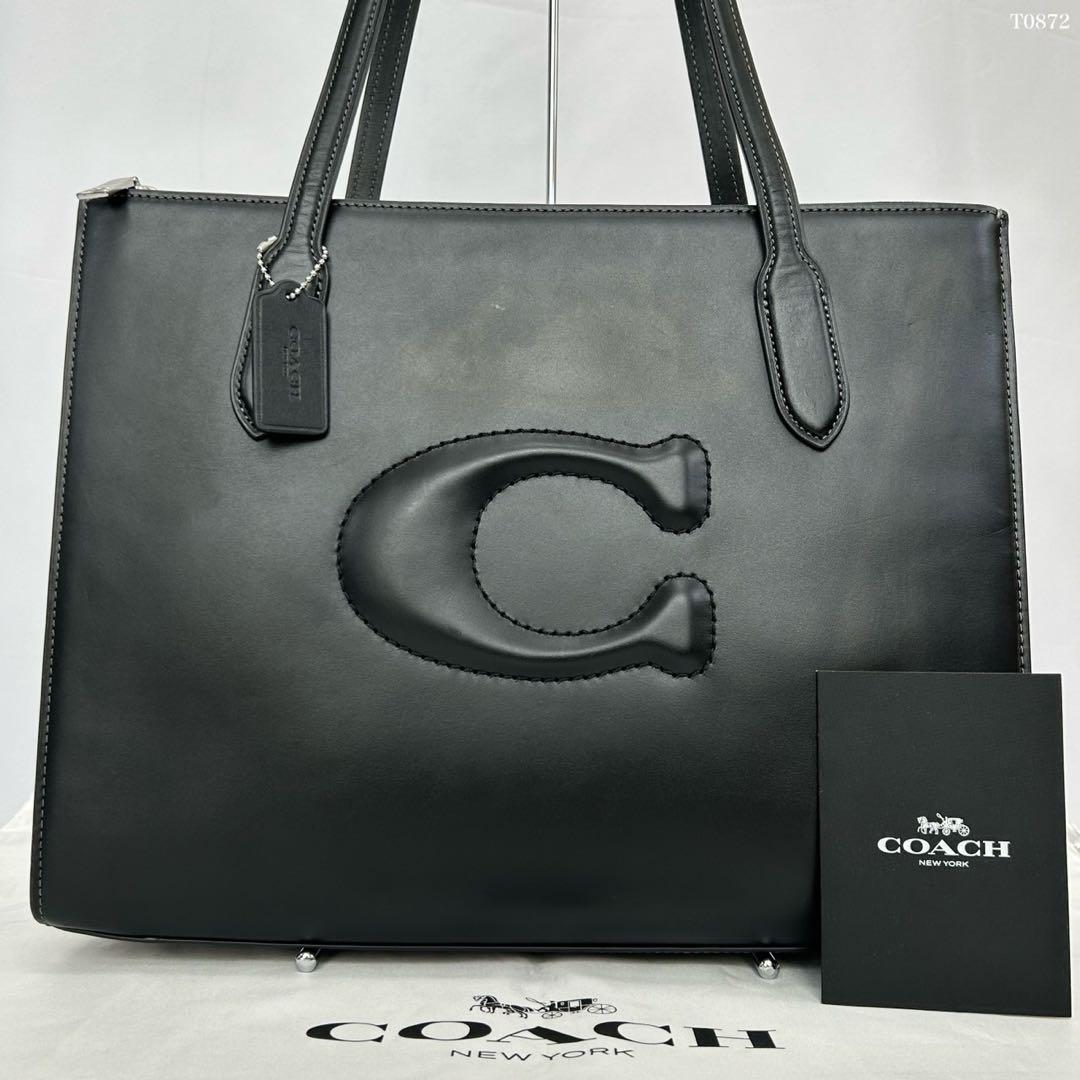 【極美品】コーチ CR096 ニーナ ビジネスバッグ レザー 本革 手提げ 黒