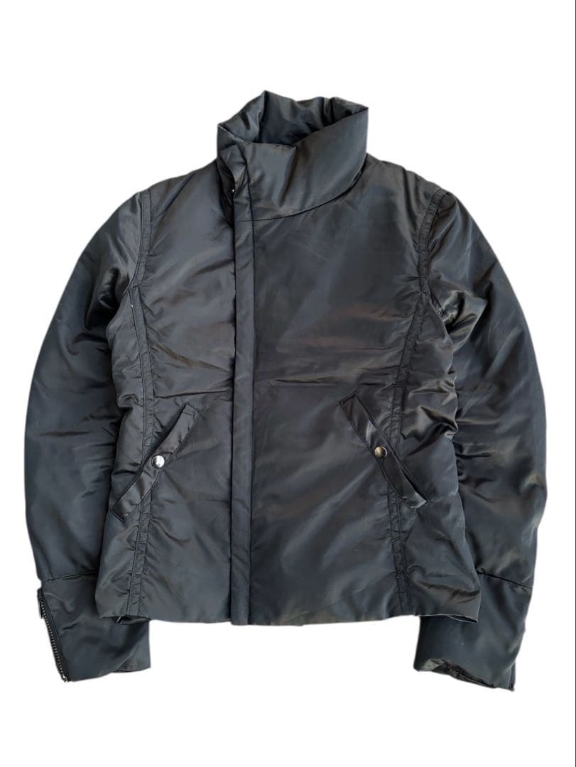 ジャケット・アウター diagonal zip stand collar down jacket