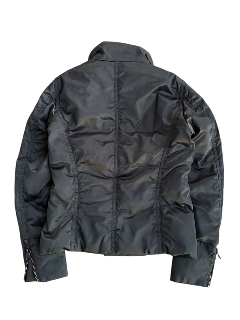ジャケット・アウター diagonal zip stand collar down jacket