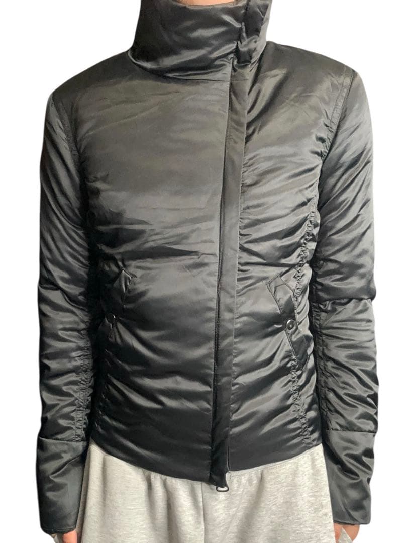 ジャケット・アウター diagonal zip stand collar down jacket