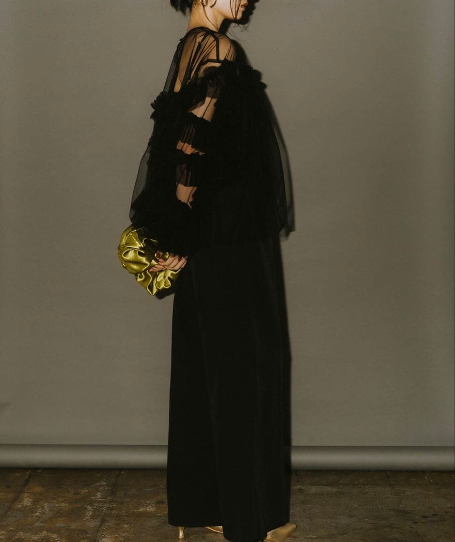 オケージョンドレス: オールインワン×デコラティブチュールトップス