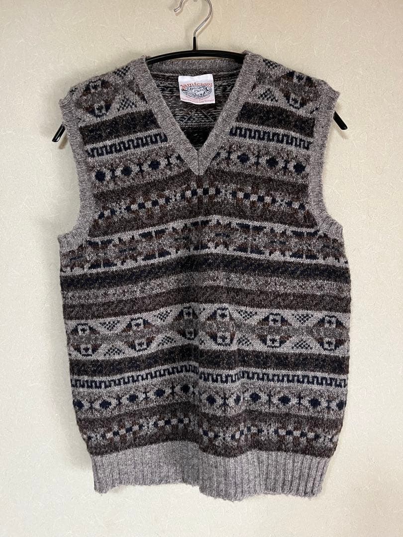 Jamieson’s ウールベスト　グレー　スコットランド製