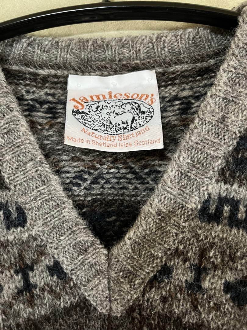 Jamieson’s ウールベスト　グレー　スコットランド製