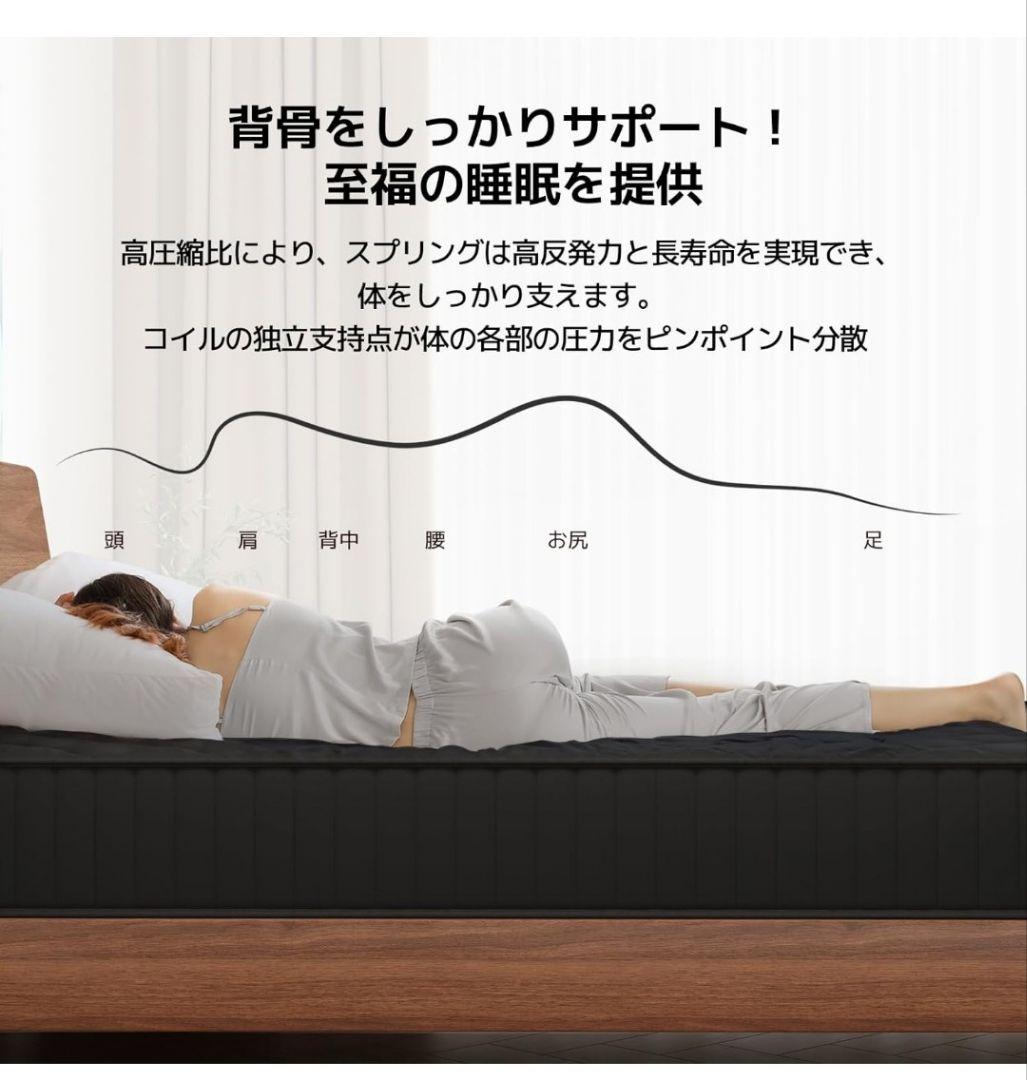 Novilla マットレス ダブル 硬め 極厚20cm高反発ウレタン硬さ180N